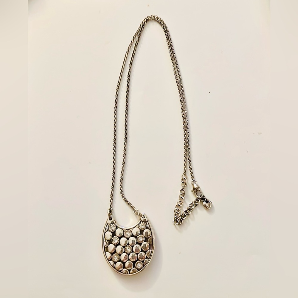 Jewelry - Brighton LUNA Crystal Long Chain Reversible Pendant SilverTone